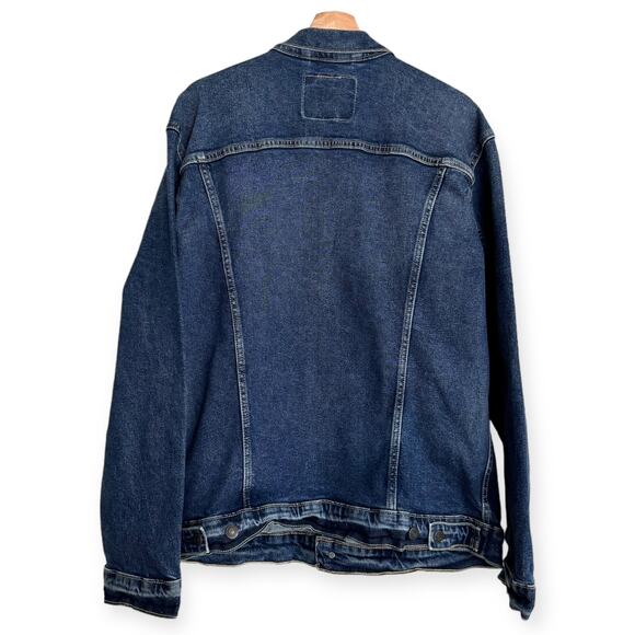 Levi Strauss Dark Wash Cotton Stretch Trucker Jacket Men's Size XXL - Picture 2 of 11